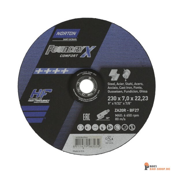 nortonschleifmittel/NORTON_schleifmittel_66252842546 Grinding wheel Angle Grinder Norton FOUNDRY X CAST IRON 23x7x22_23mm_146258